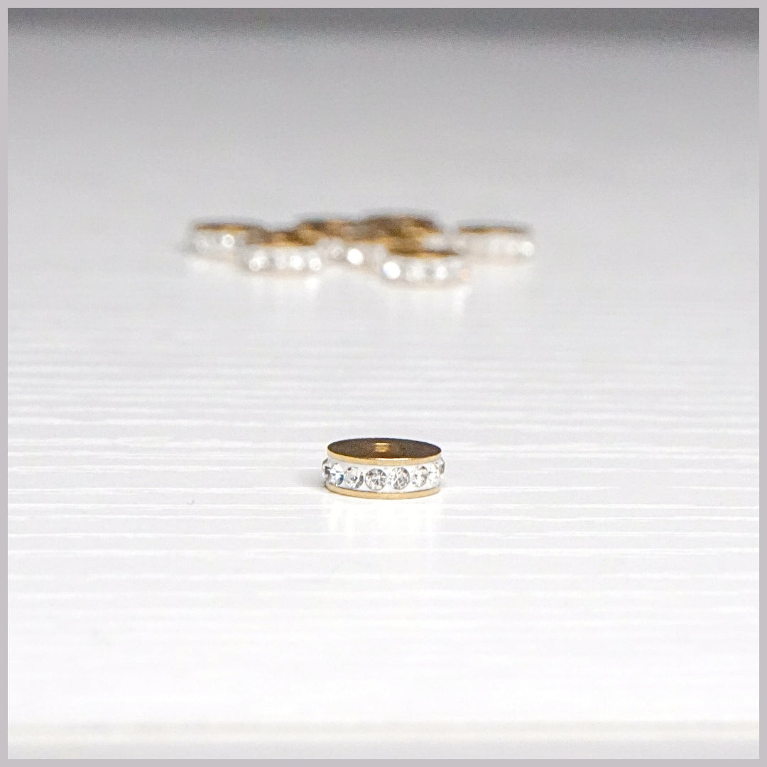 2.5mm Flat Rhinestone Loc Disks - 10 Pieces