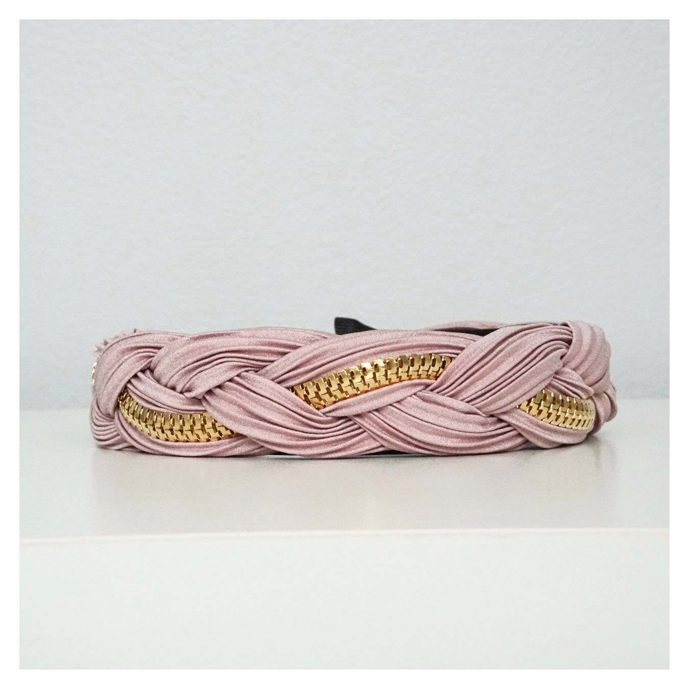 Braid & Zipper Wide Edge Head Band