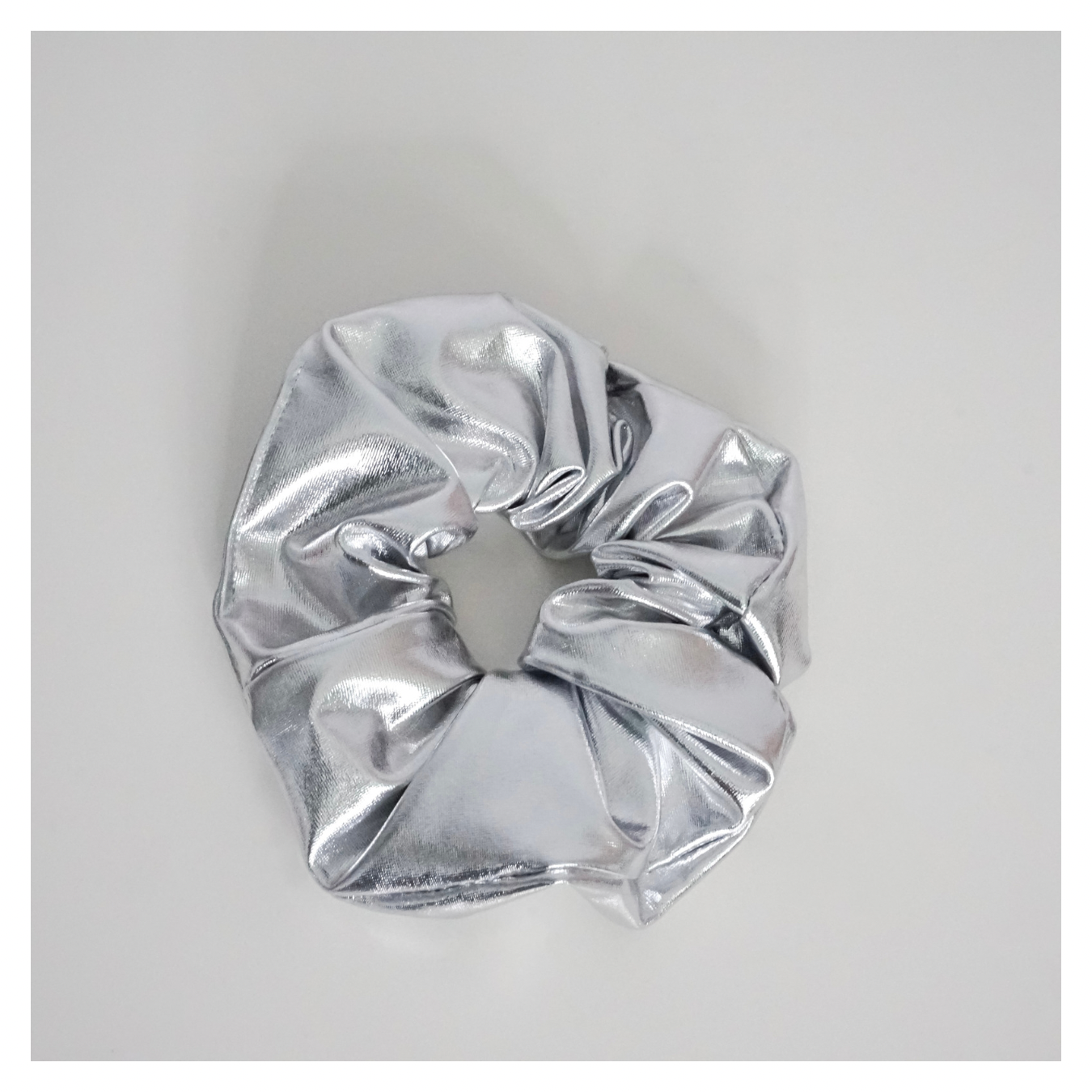 Metallic Leather Scrunchie