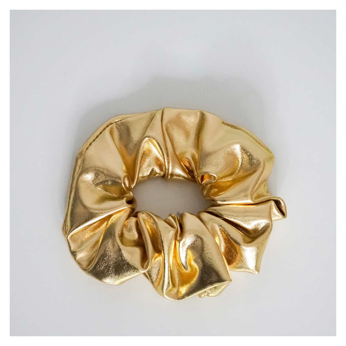 Metallic Leather Scrunchie