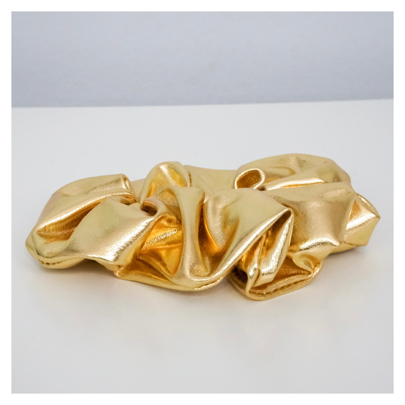 Metallic Leather Scrunchie