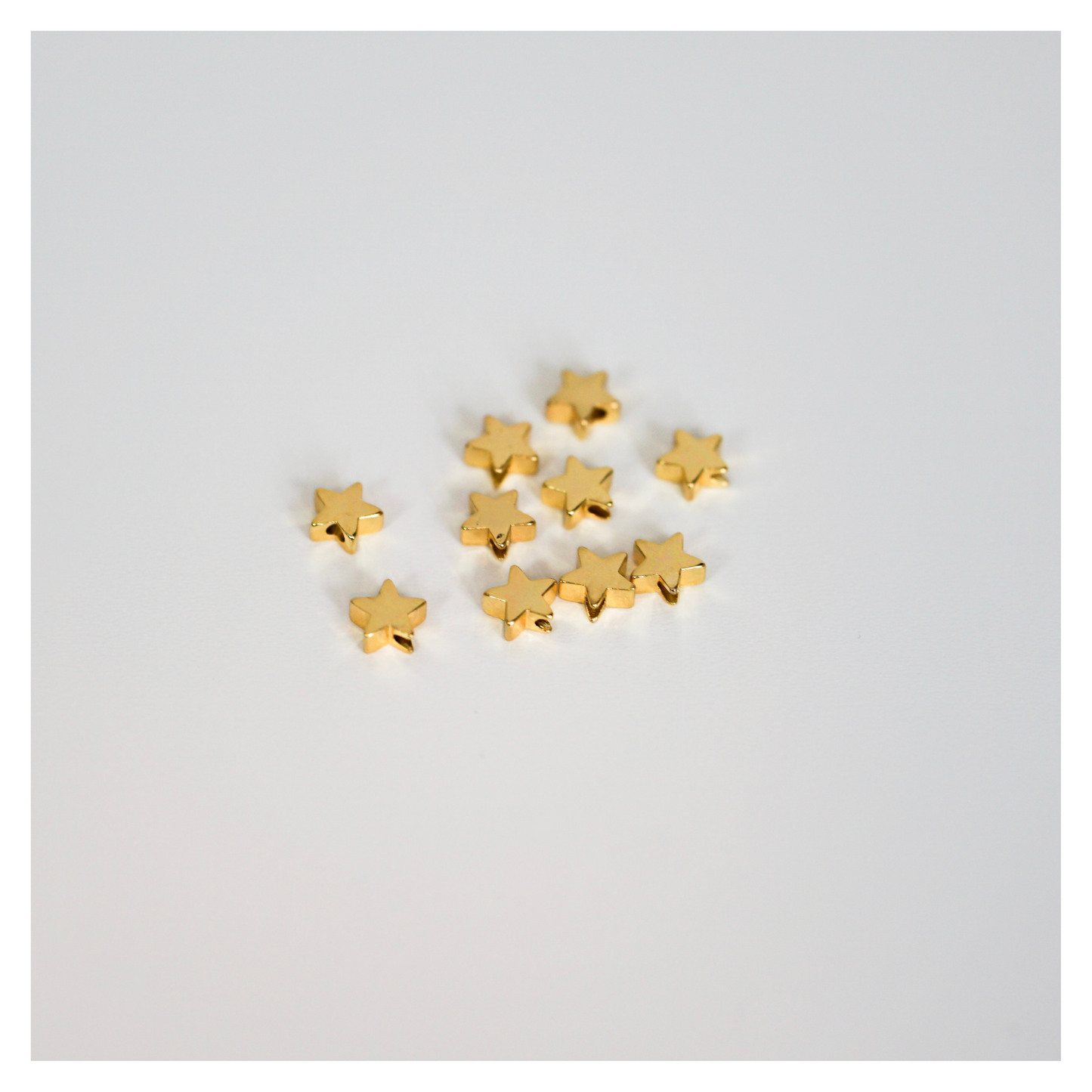 1.5mm Brass Star Loc Beads - 10 Pieces