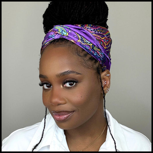 Paisley Print Satin Scarf - 1pc