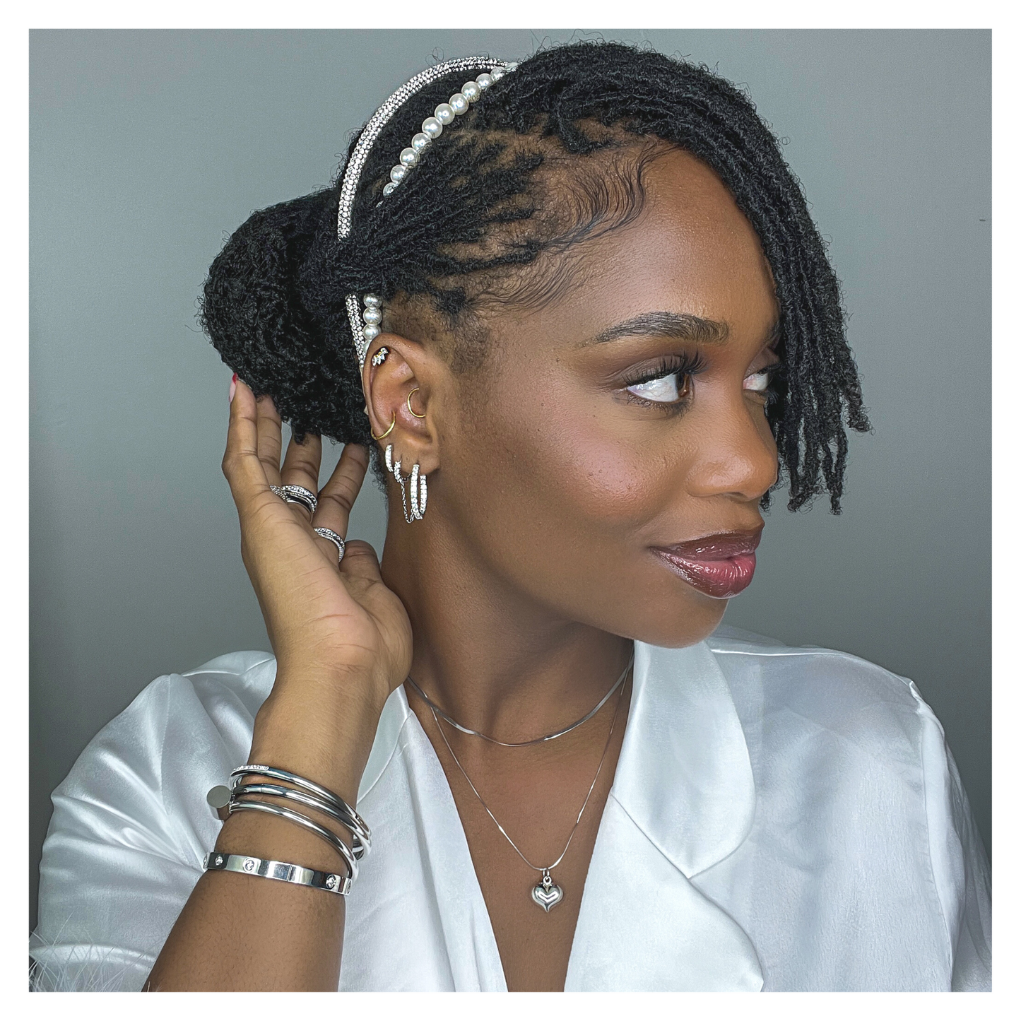 Rhinestone & Pearl Double Halo Headband