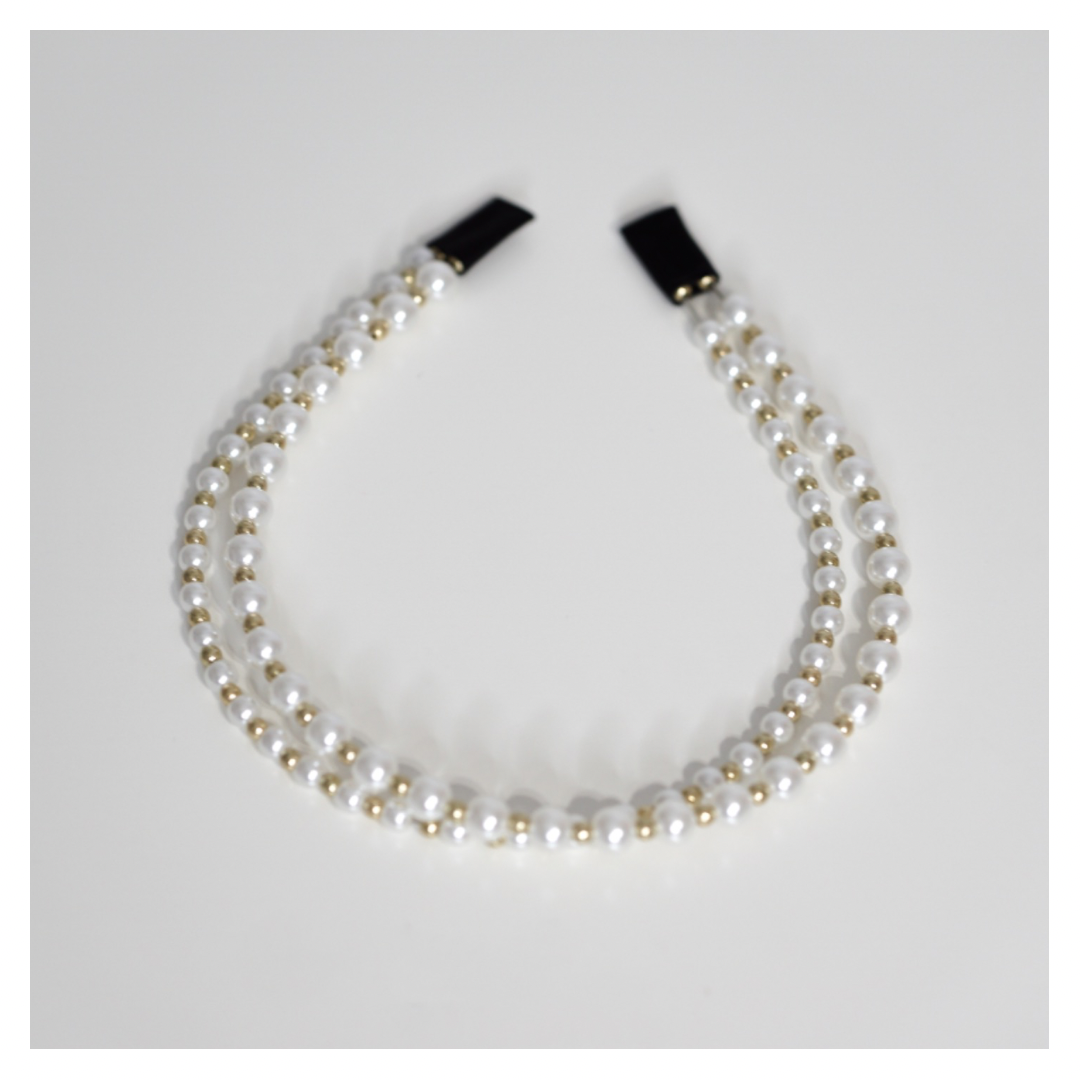 Pearl & Gold Double Halo Headband