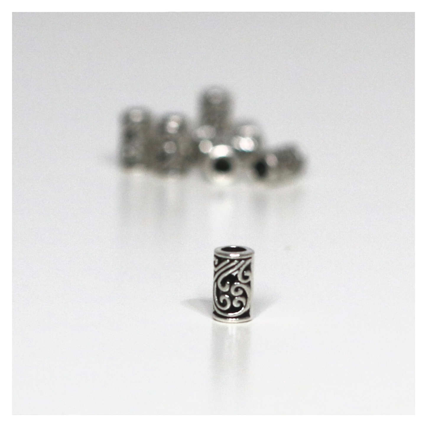 3mm Antique Tibetan Silver Filigree Tubes - 10 Pieces