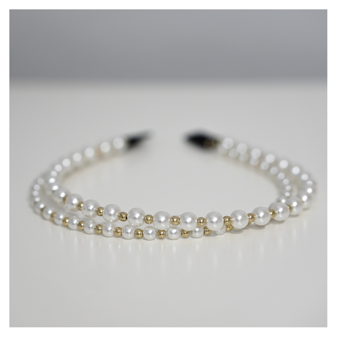 Pearl & Gold Double Halo Headband