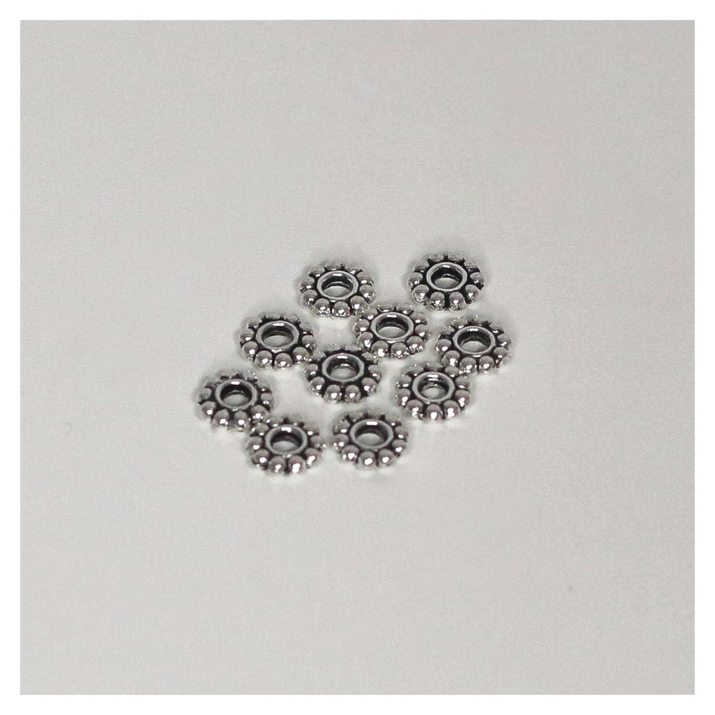 2mm Antique Tibetan Flowers - 10 Pieces