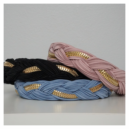 Braid & Zipper Wide Edge Head Band