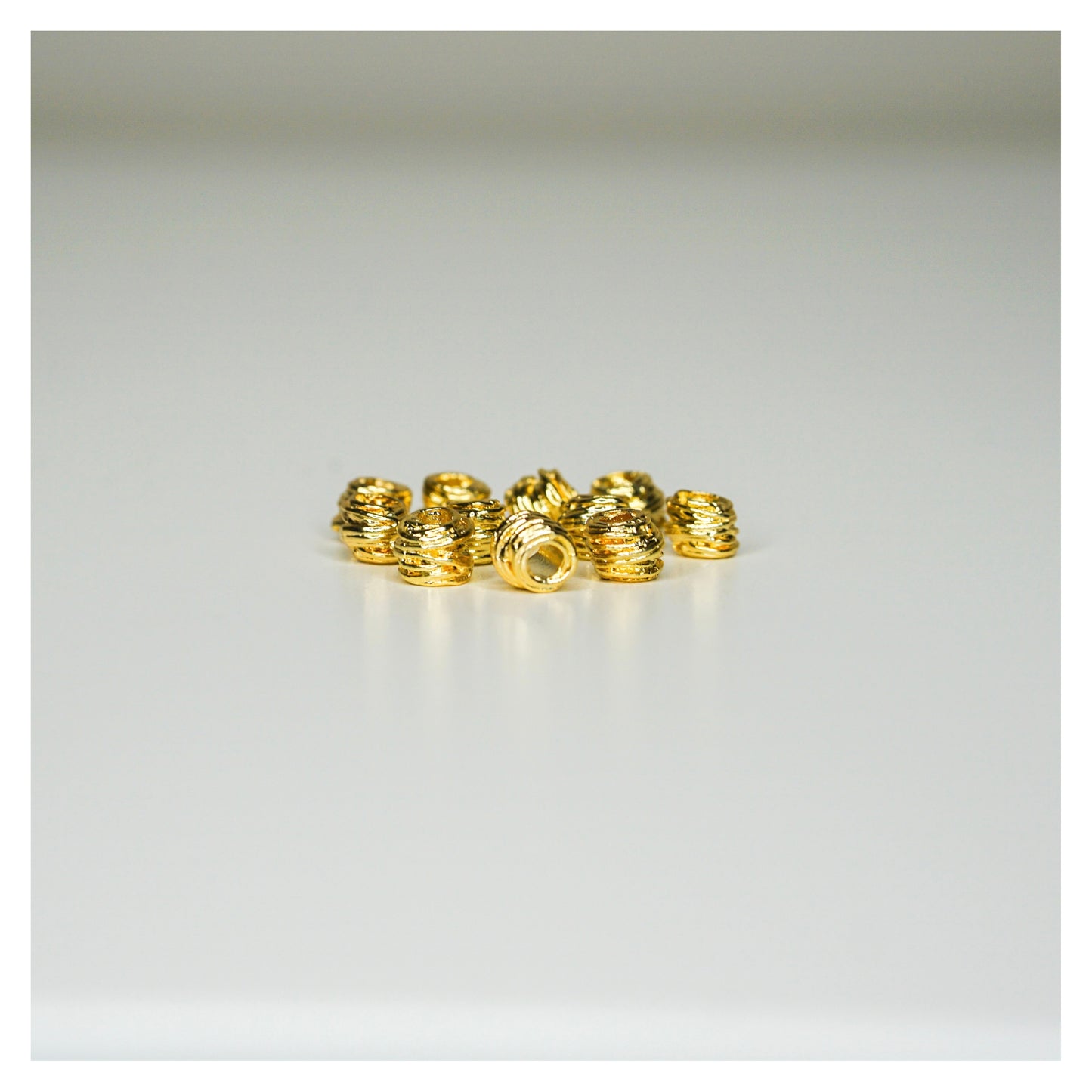 2.5mm Brass WireRound Loc Beads - 10 Pieces