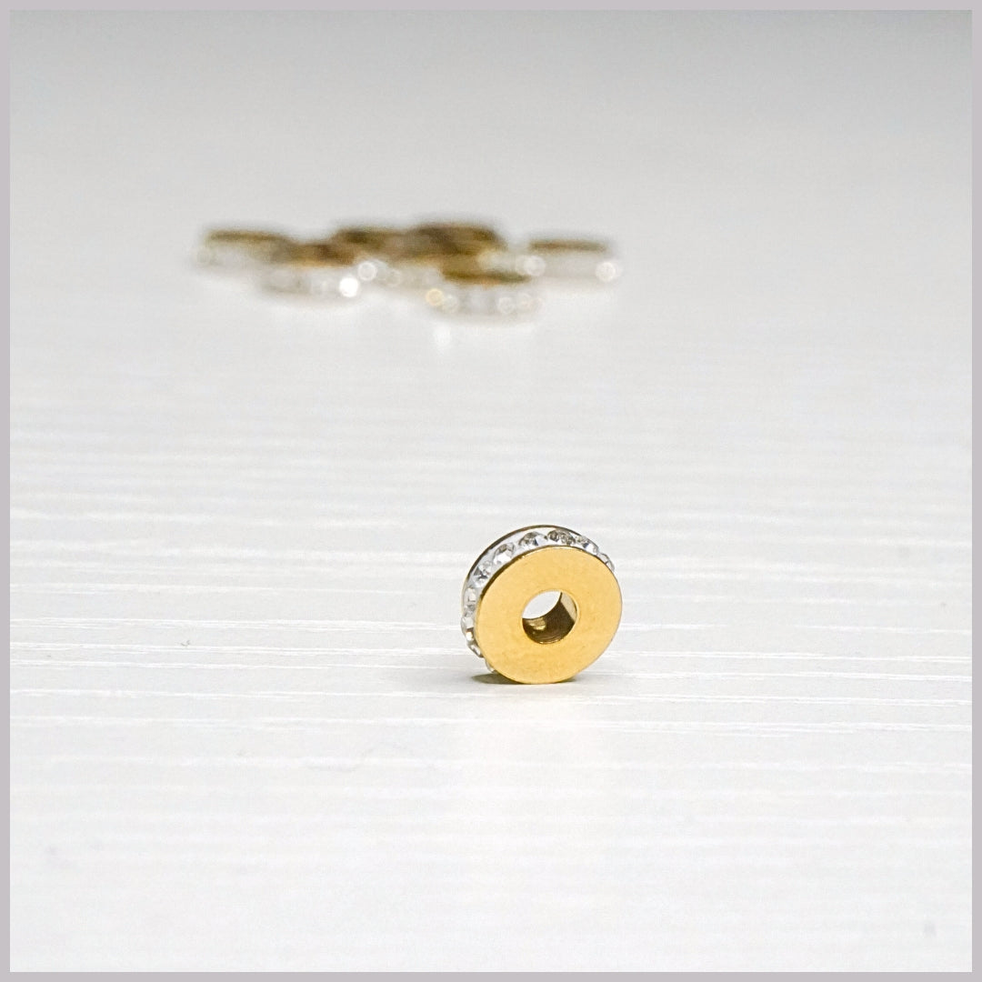 2.5mm Flat Rhinestone Loc Disks - 10 Pieces