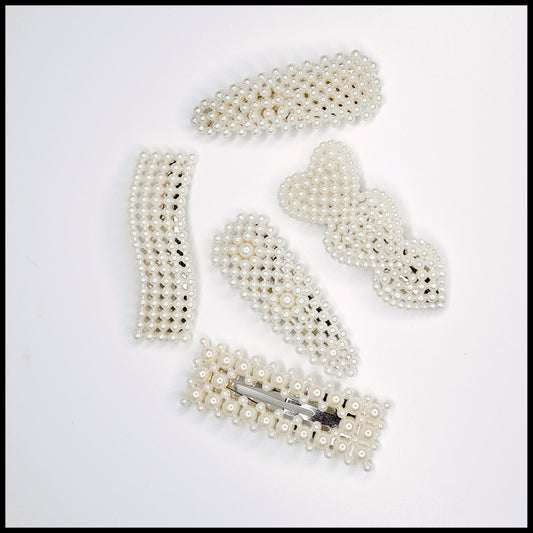 Faux Pearl 5pcs Hair Clips