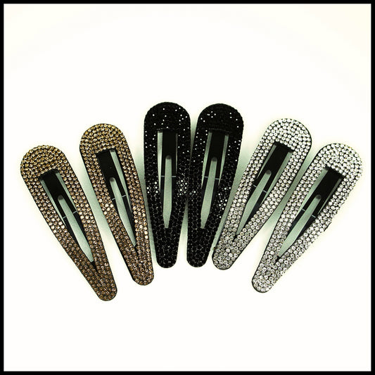Rhinestone 6pcs Jumbo Hair Clips
