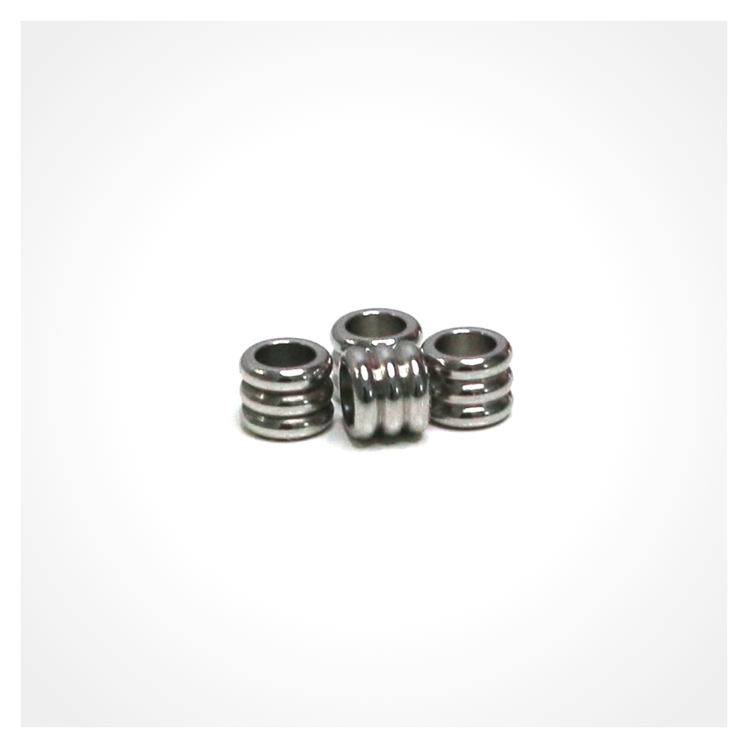 3mm Stainless Steel Triple Stack Loc Tubes - 10 Pieces